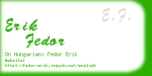 erik fedor business card
